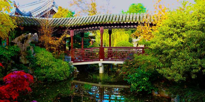 3840x2160 Picture USA Chinese Garden Portland Oregon Nature Bridges 3840x2160
