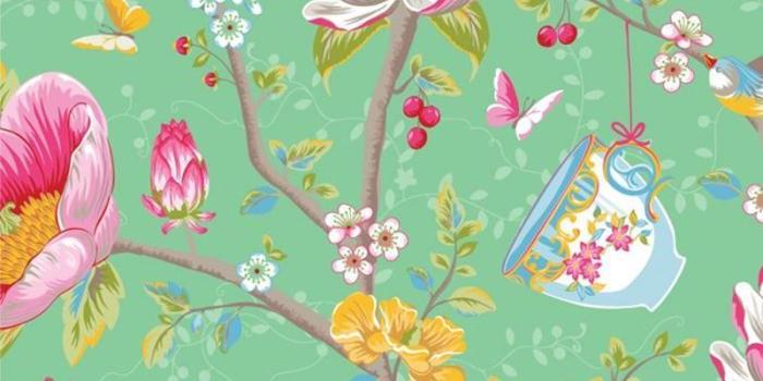 800x1200 Chinese Garden wallpaper green