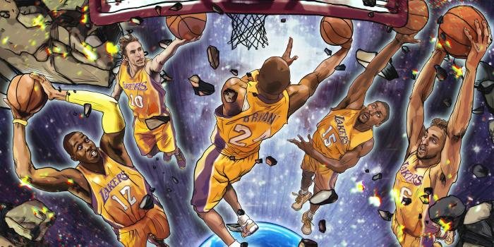 2880x1800 Download The Best Nba Wallpapers - Los Angeles Lakers Art On