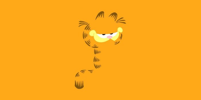 1680x1050 Download cartoon minimalist art vector garfield smile yellow