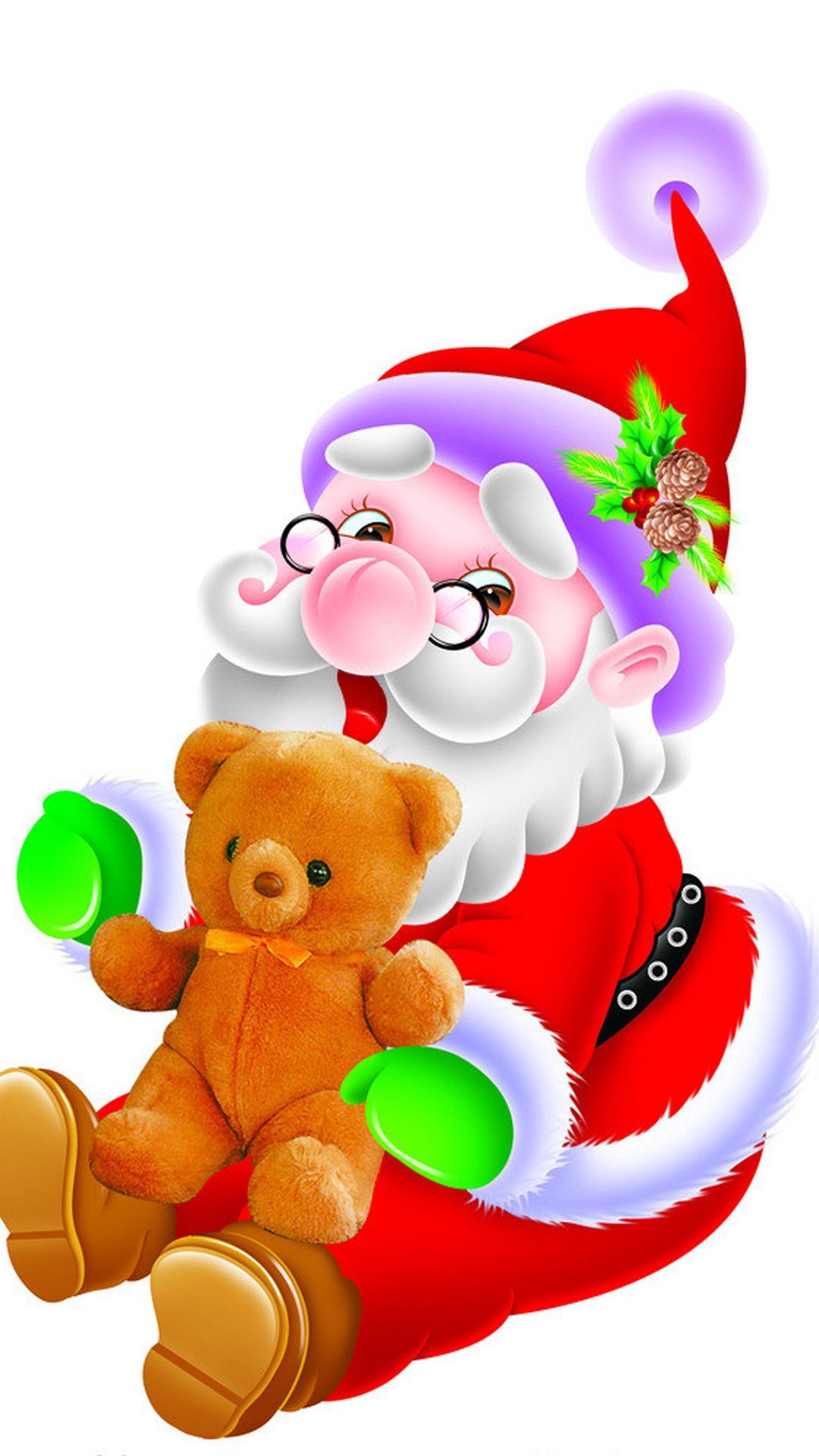 1080x1920 Happy Cute Santa Claus #iPhone #6 #plus #wallpaper Merry Christmas