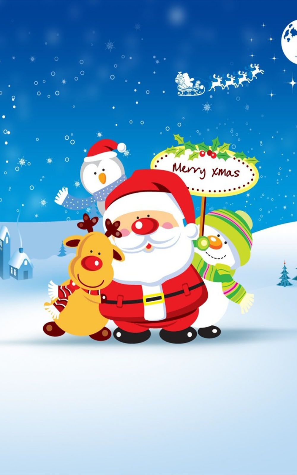 1000x1600 Download Merry Christmas Santa Cartoon Free Pure 4K Ultra HD Mobile