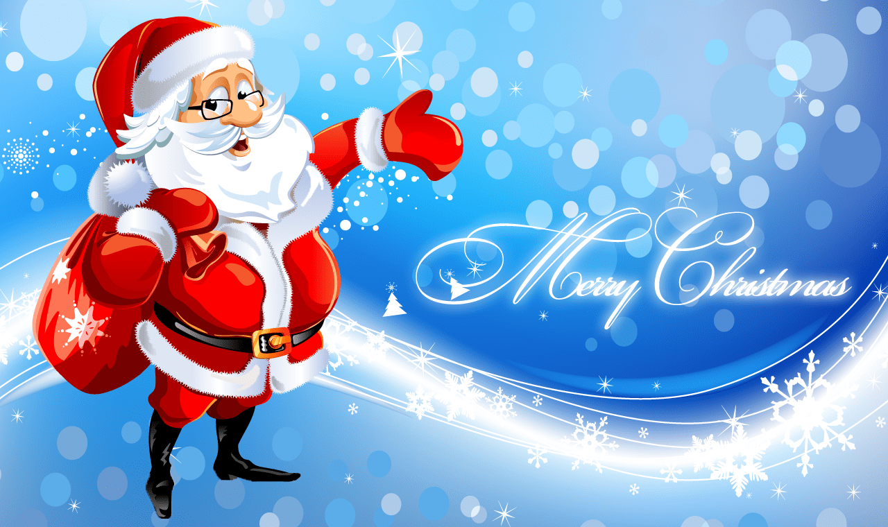 1280x760 Cute Santa Merry Christmas Wallpaper - HD Wallpapers