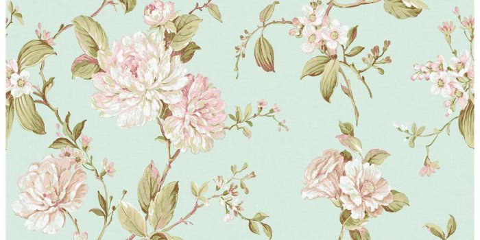 1000x1000 Mandir Light Blue Floral Trails Wallpaper