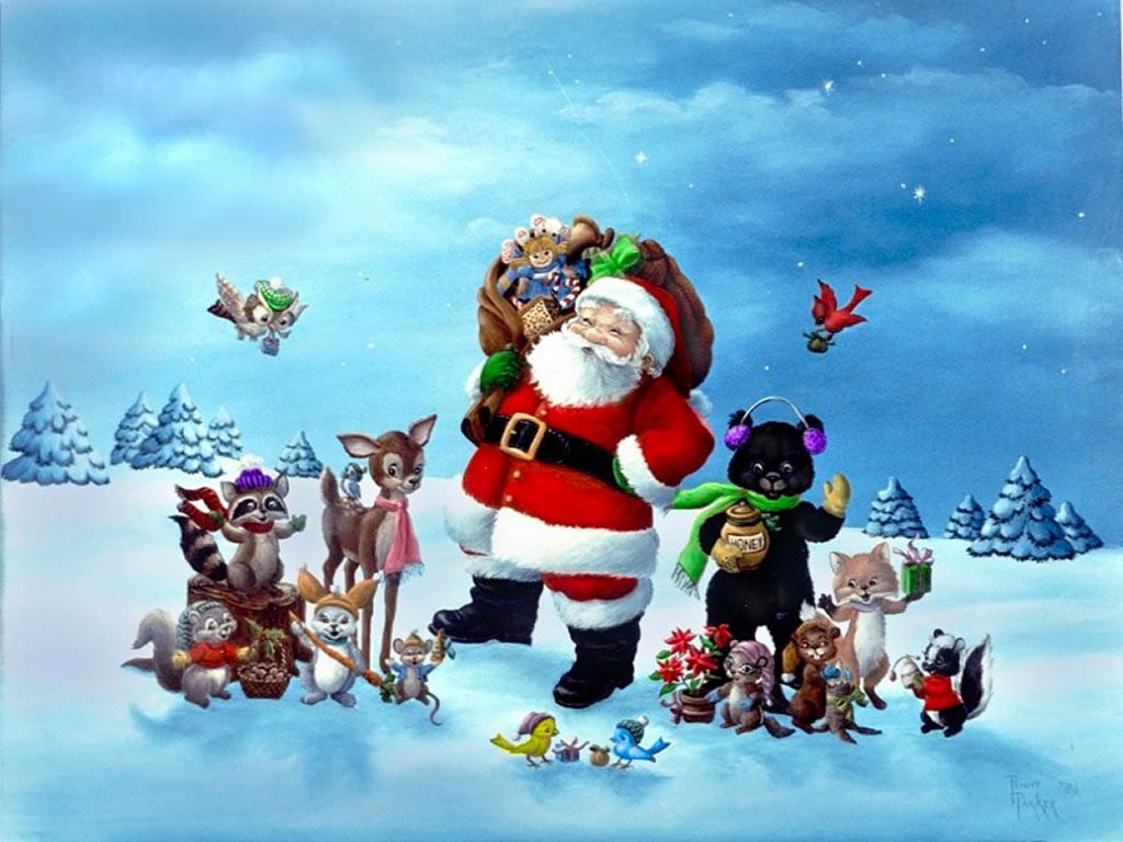 1024x768 Cute n Beautiful Santa Claus wallpaper for your desktop and mobile phone