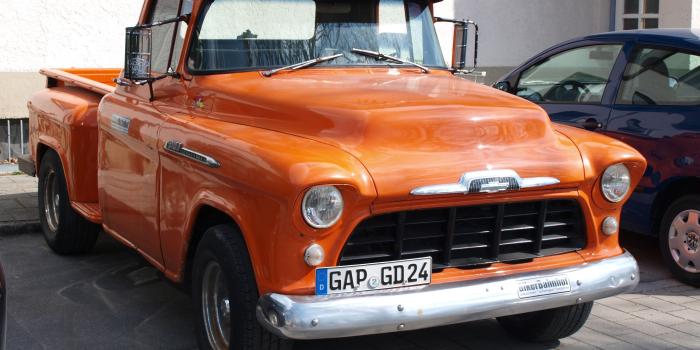 3648x2736 orange classic single cab pickup truck free image | Peakpx
