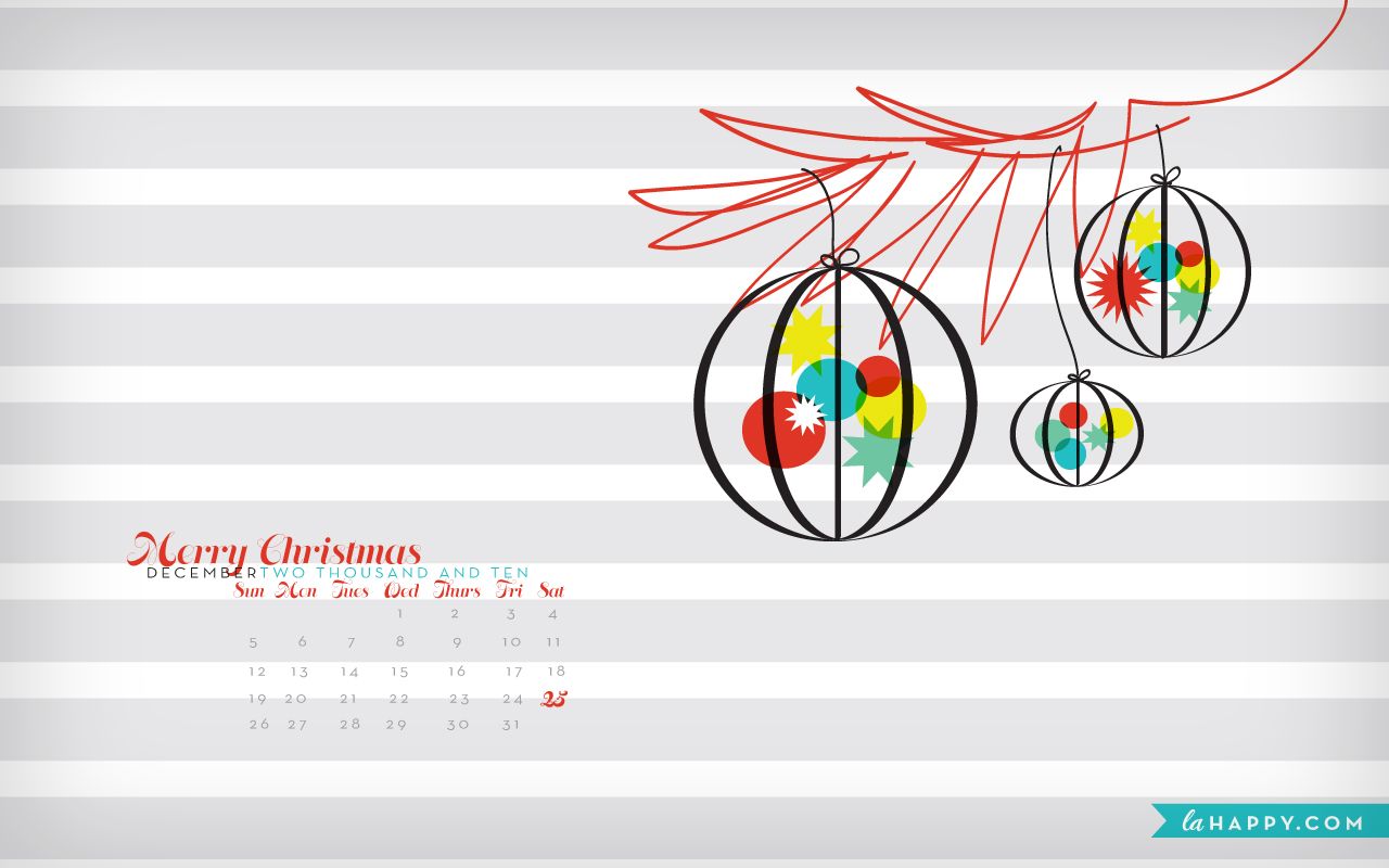1280x800 December Desktop Wallpaper - la Happy Calligraphy & Custom Paper Goods
