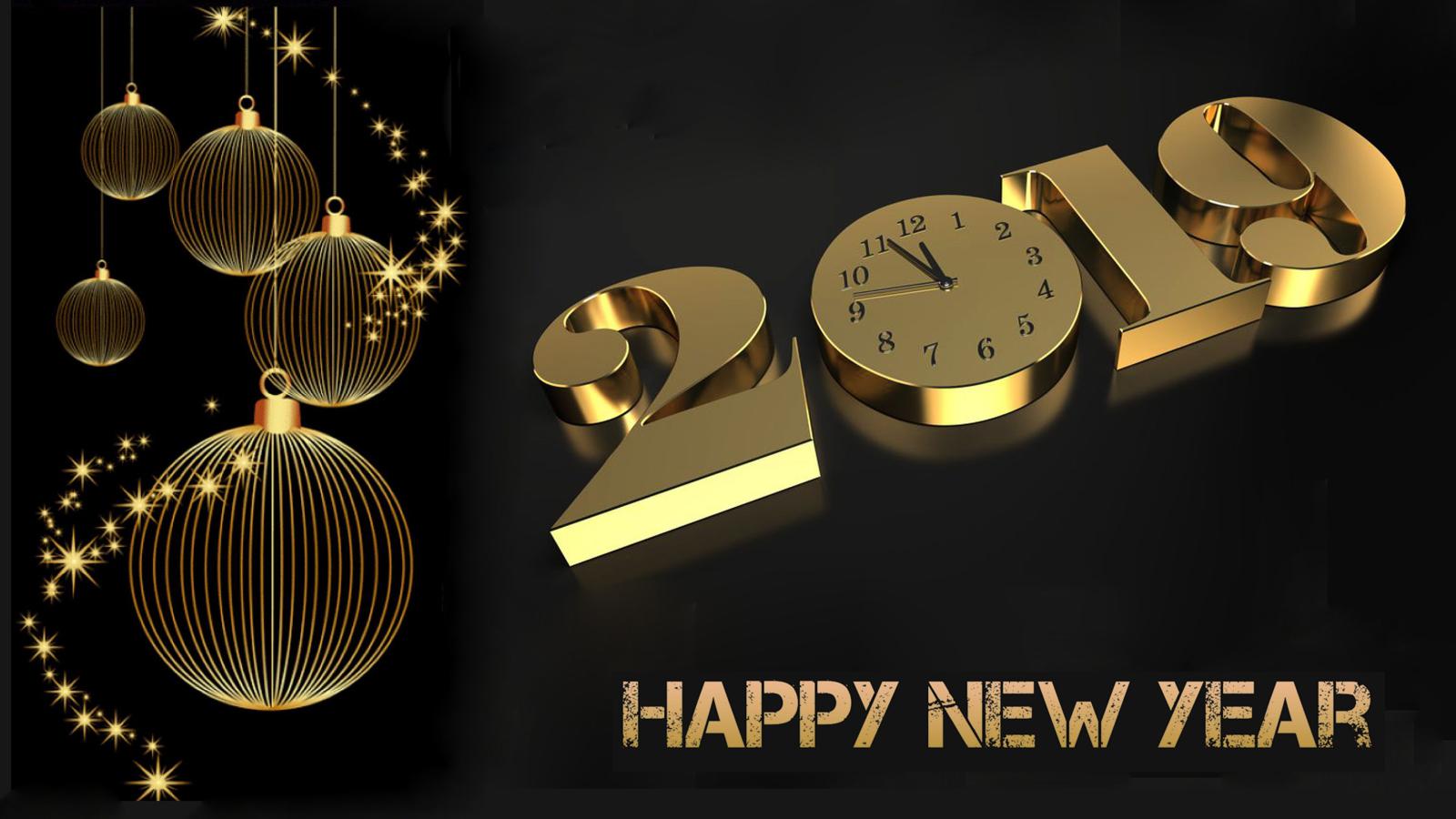 3840x2160 Happy New Year 2019 Gold 3d Desktop Desktop Wallpaper For Pc Tablet