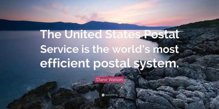 3840x2160 Diane Watson Quote: “The United States Postal Service is the world's