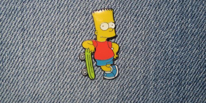 1060x795 The Simpsons - Bart Lean Skateboard' Badge Pin – Patch & Pin