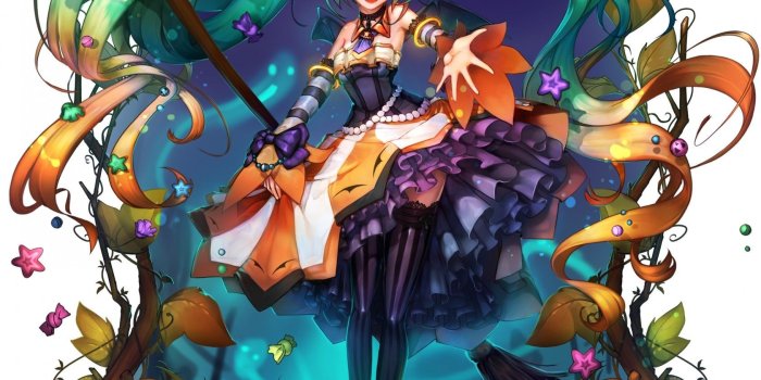 1680x1050 Download 1680x1050 Hatsune Miku, Halloween 2016, Pumpkins, Dress