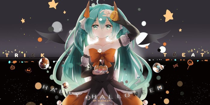 2039x1147 2874162 anime girls vocaloid hatsune miku halloween twintails