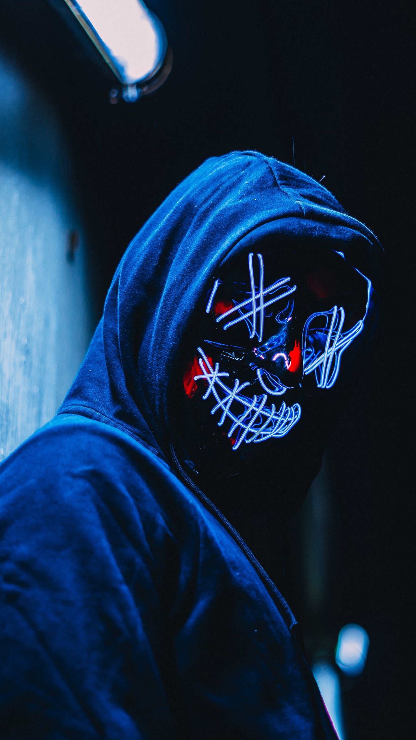 1440x2560 Purge LED Mask 5K Wallpapers | HD Wallpapers | ID #28356