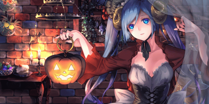1920x1080 Download 1920x1080 Hatsune Miku, Halloween 2016, Dress, Pumpkin