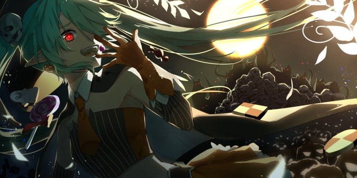1536x864 Vocaloid, Hatsune Miku, Halloween, Pumpkin, Anime, Anime girls