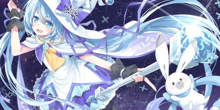 1163x700 Vocaloid bunny hatsune miku transistor vocaloid wand witch hat yuki