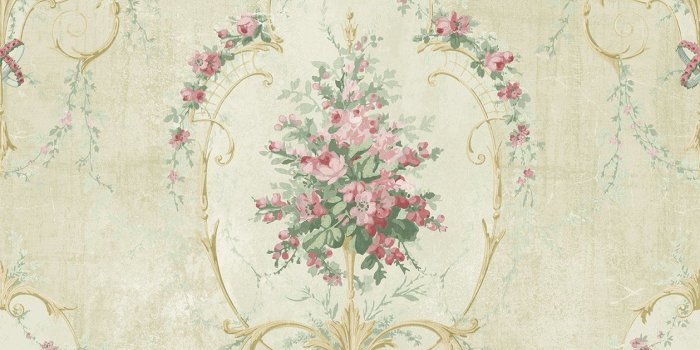 1258x1280 Vintage Cameo Wallpaper in Vintage Rose VC90404 from Wallquest