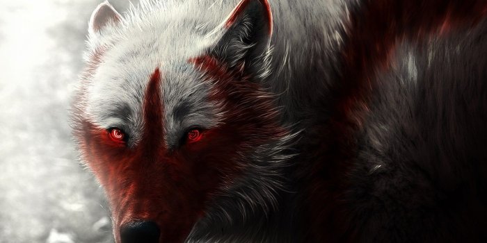 1332x850 Wallpaper wolf, art, wolf, glowing eyes images for desktop, section