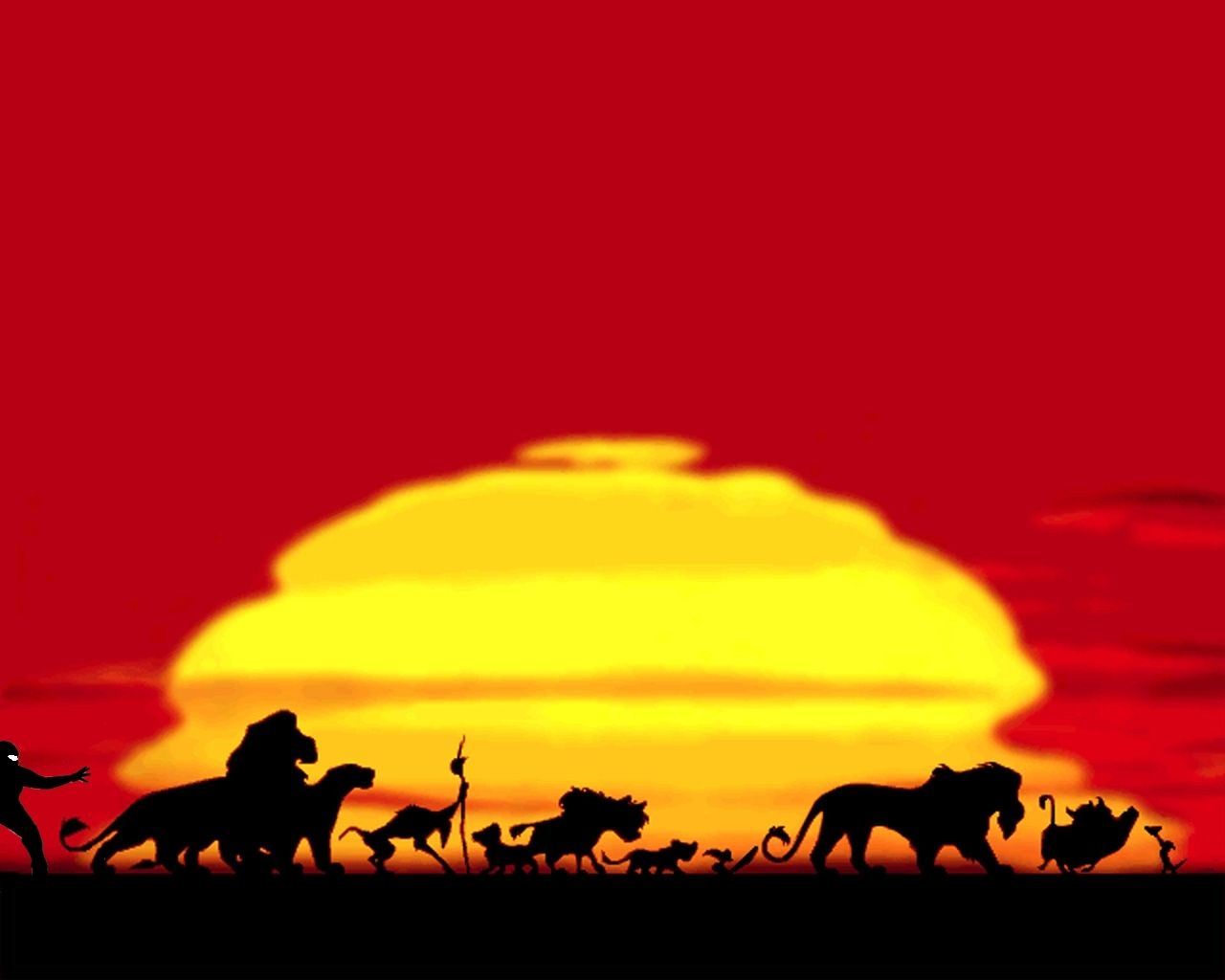 1280x1024 Download 1280x1024 Sunset silhouettes africa the lion king Wallpaper