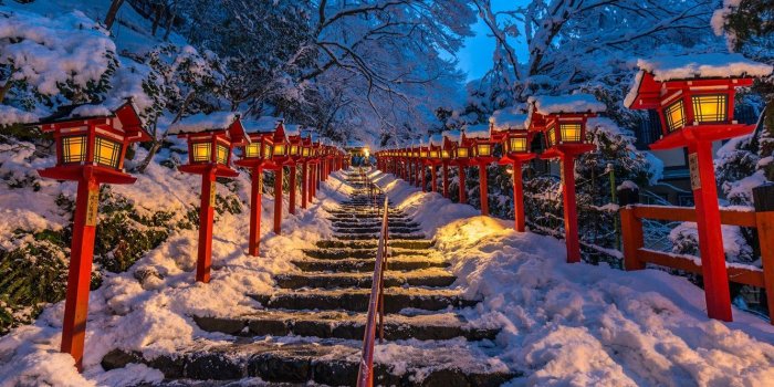 1332x850 Photo Wallpaper Japan, Lights, Ladder, Japan, Kyoto, - Kyoto