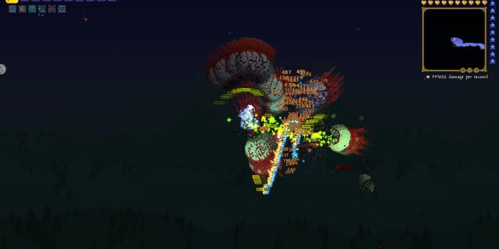 1920x1080 Highest DPS I've ever witnessed in Terraria. (Stardust Dragon v. 100