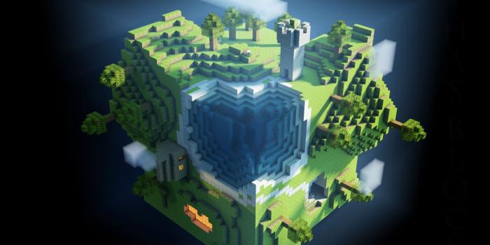 2560x1600 Minecraft 3D World HD wallpaper