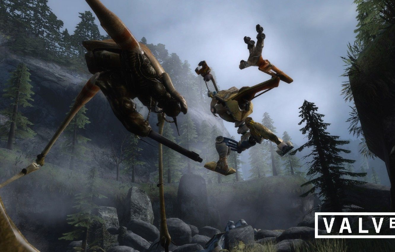 1332x850 Wallpaper robot, dog, Strider, robot battle., half life 2 images for