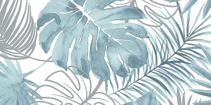 1500x1500 Tropical Leaves Wallpaper Blue Muriva L604-01 - - Amazon.com