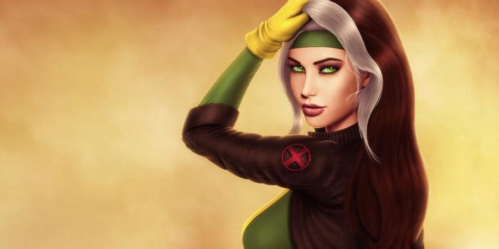 1332x850 Wallpaper chest, girl, face, hair, beauty, X-Men, Rogue, marvel