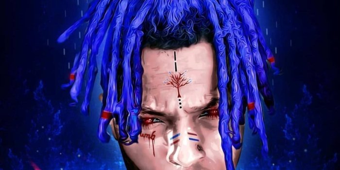 1080x1080 kingjediah @xxxtentacion #xxxtentacion #moon #blue #rap #hiphop #vr