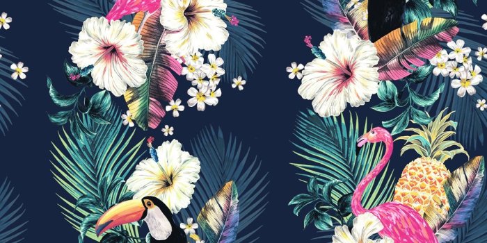 1200x1200 Maui Tropical Wallpaper Multi / Ink Blue Accessorize 274706