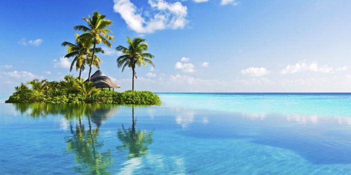 1920x1200 Island Pics Wallpaper Little Tropical Island In Blue - Tropical