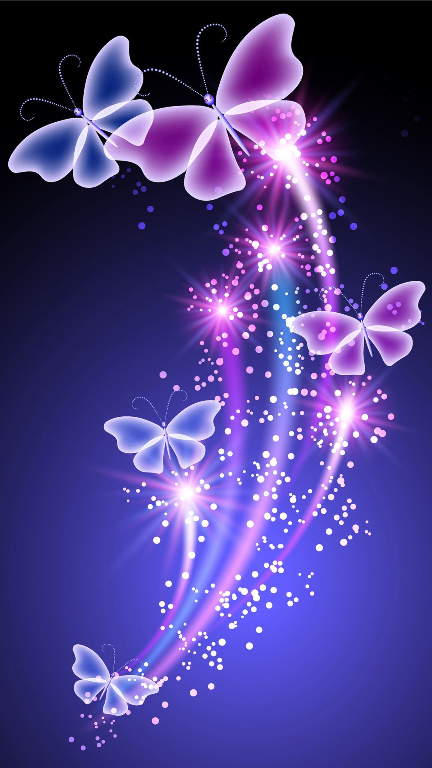 1440x2560 Animated Butterfly Wallpaper For Mobile Phone.