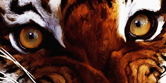 3840x2400 Wallpaper tiger Eyes Animals Closeup Painting Art 3840x2400