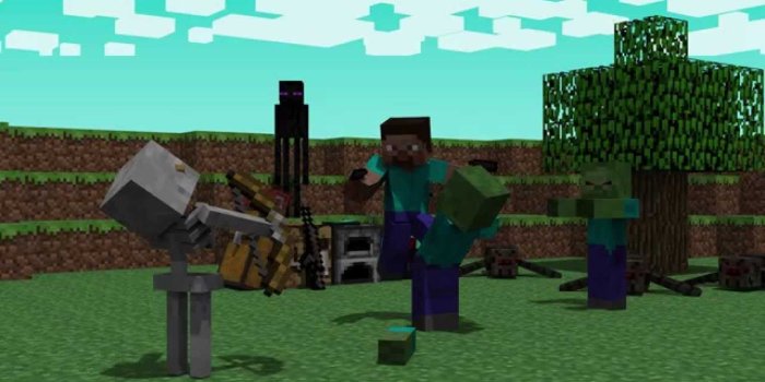 1280x720 Steve Fighting - Minecraft Wallpaper HD