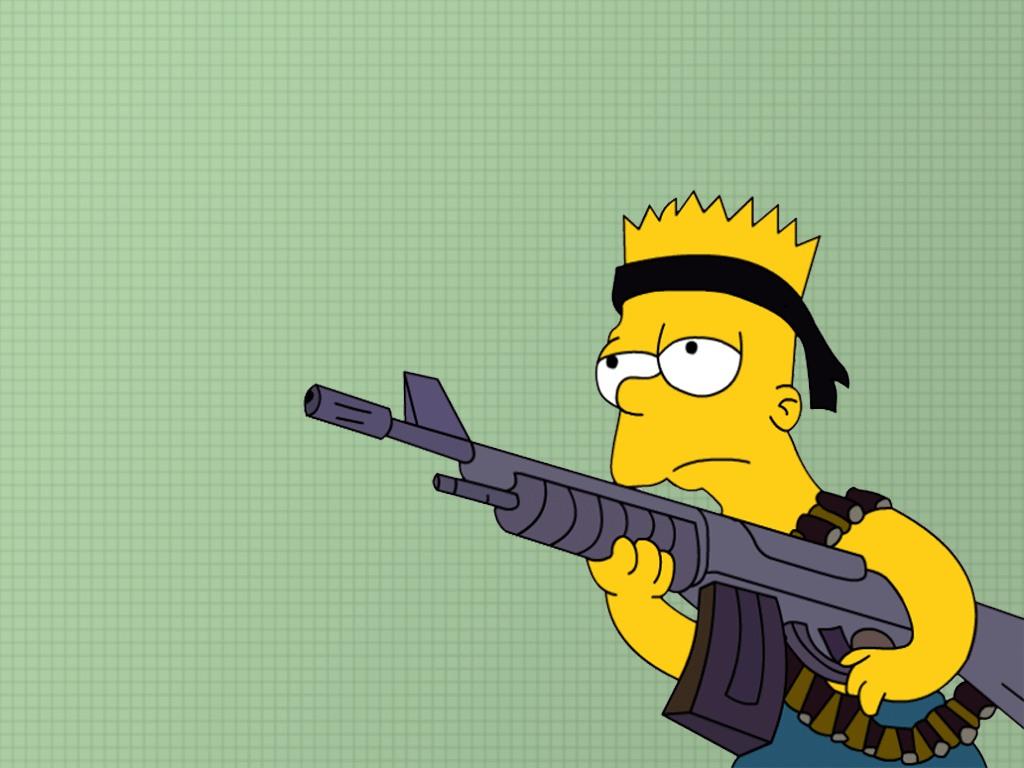 1024x768 Gangster Bart Wallpapers