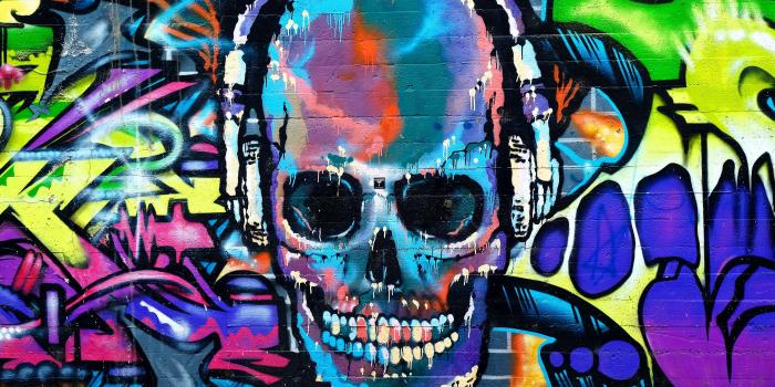 3840x2400 Download 3840x2400 wallpaper graffiti, skull, colorful, street art