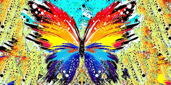 3840x2160 paint splatter, butterfly, abstract - wallpaper #129023 (3840x2160px