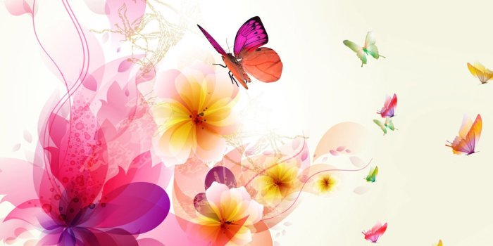 1680x1050 Desktop Butterflies Wallpaper Collection - Flower Abstract Wallpaper