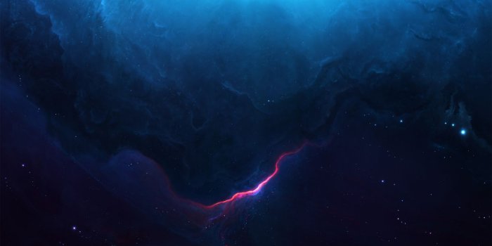 1366x768 Galaxy, Underwater, Blue, Electric Blue, Artist Laptop Wallpaper
