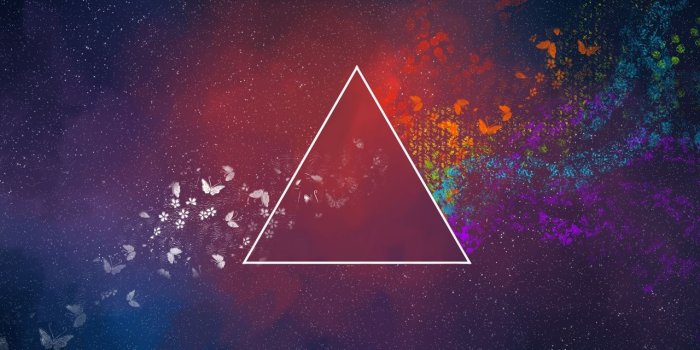 1280x1024 Download wallpaper 1280x1024 triangle, abstract, spots, butterfly