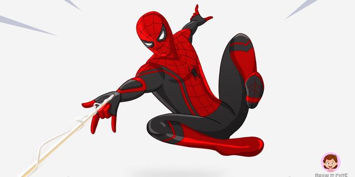1920x1080 How to draw Spider-Man Far From Home | step-by-step tutorial - Draw