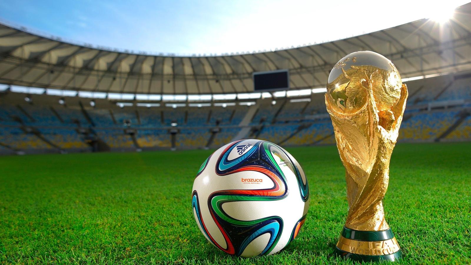 2695x1516 FIFA World Cup Trophy Brazuca Ball Free Wallpaper HD