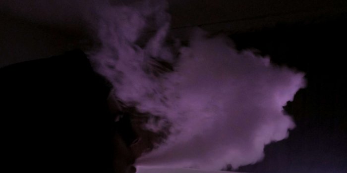 3120x3120 HD wallpaper: purple, vape, night, one person, cloud - sky, side