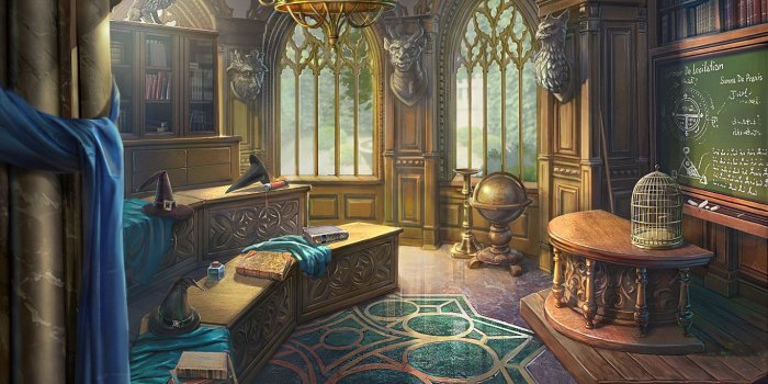 1366x768 Kirill Nedorosol - Magic school classroom