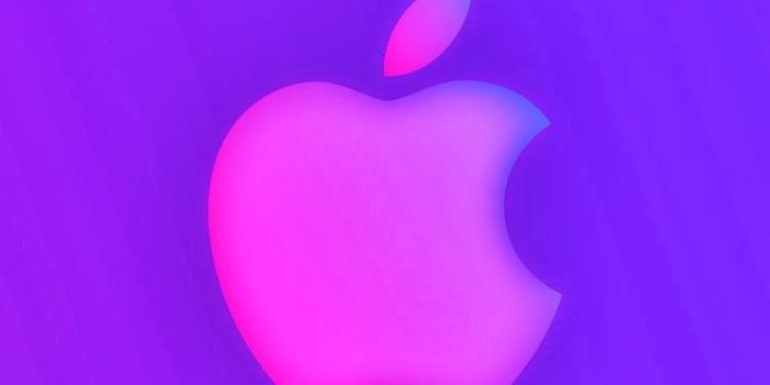 744x1392 Apple logo on a blue and pink background wallpaper Gallery