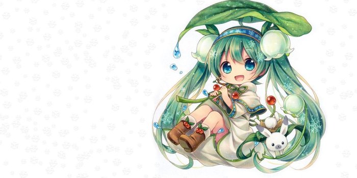 1332x850 Wallpaper girl, flowers, snowflakes, spring, anime, art, Chibi