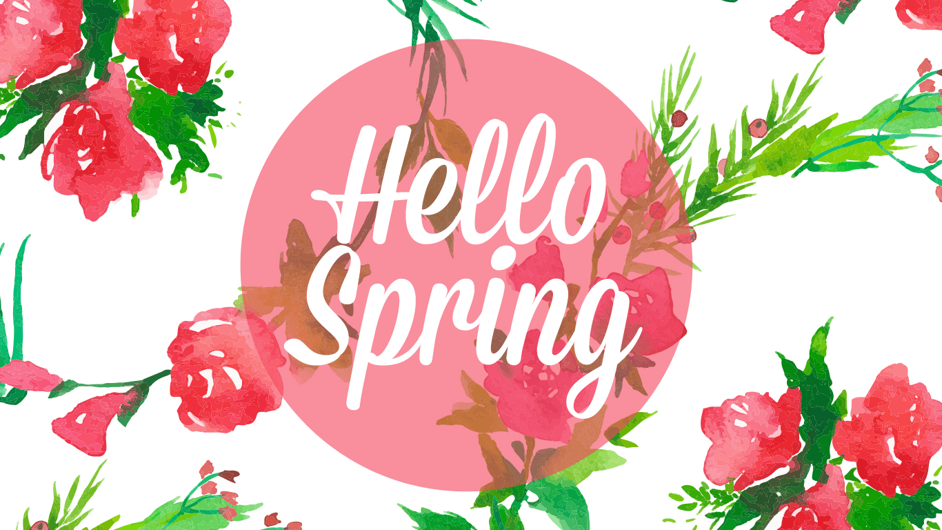 1366x768 Freebie: HELLO SPRING Desktop & iPhone Wallpaper | Sweet Mint