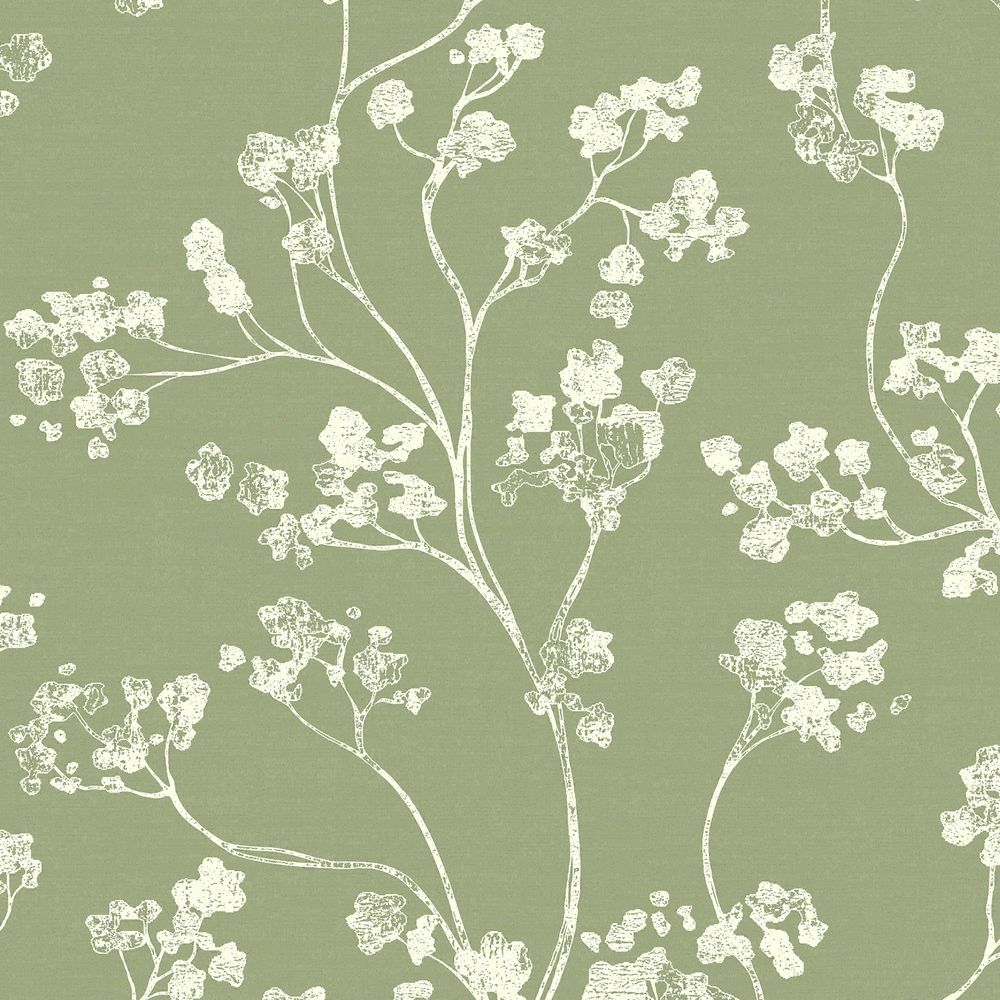 1000x1000 Kew Floral Wallpaper - Sage