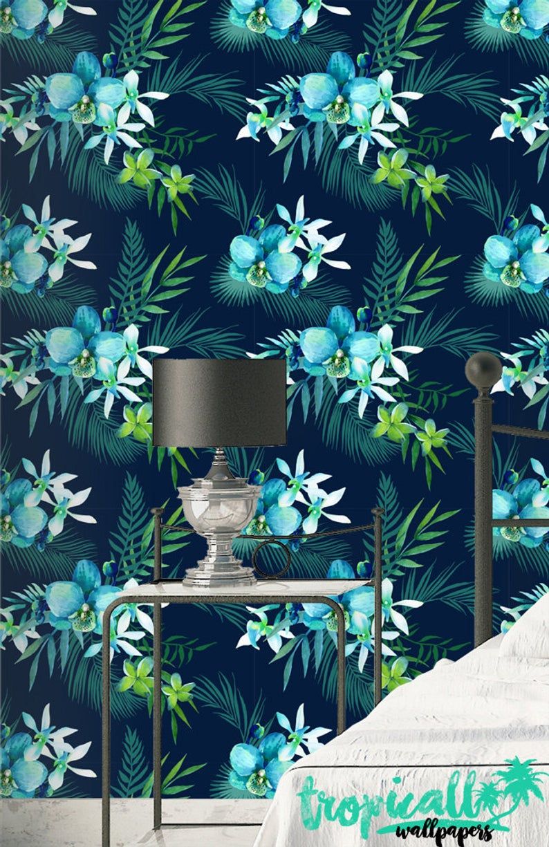 794x1225 Tropical Flower Hawaii Pattern Wallpaper - Removable Wallpaper - Floral  Palm Leaves Wallpaper - Exotic Wall Sticker - Tropical Wallpaper